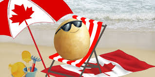 Patate au soleil serviette parasol plage